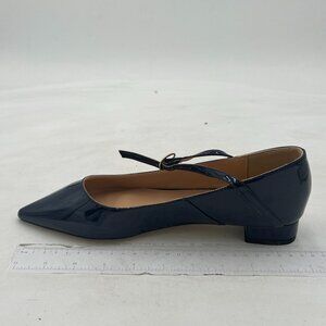 FSJ Navy Blue Patent Leather Sandals